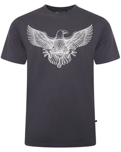 KAM T-Shirt mit Adler-Print Indigo